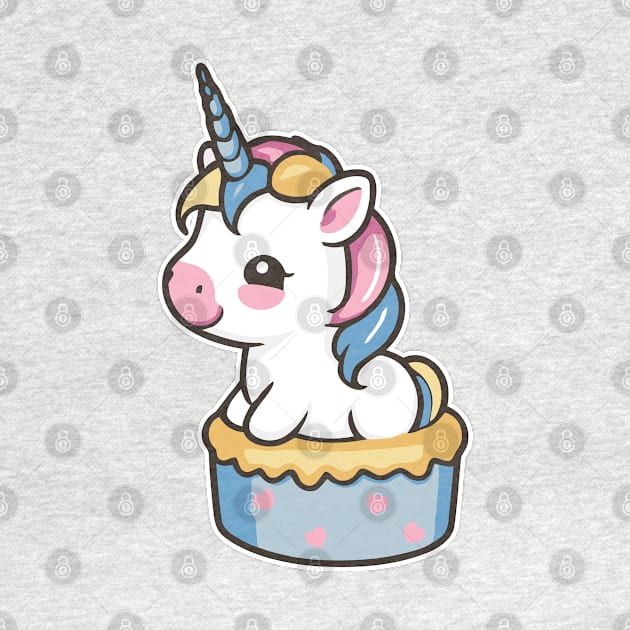 Cute Unicorn Emerging from Cake by IDesign23